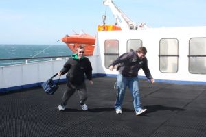 It was really windy on the ferry!